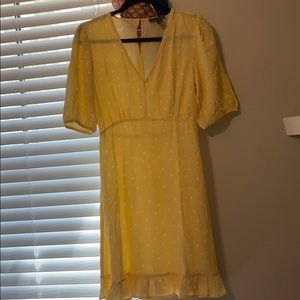 Yellow Polka Dot Mini Dress size 6